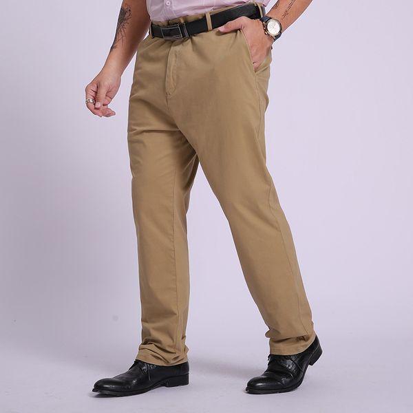 

men's suits & blazers 95% cotton mens loose straight formal pants for men business dress plus size classic suit office trouser khaki bl, White;black