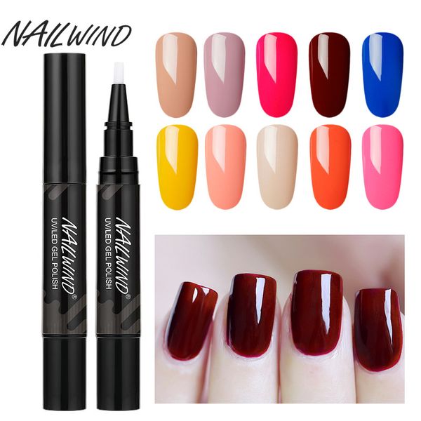 

new 1 pcs nail polish gel pen solid color diy art portable long lasting non-toxic makeup