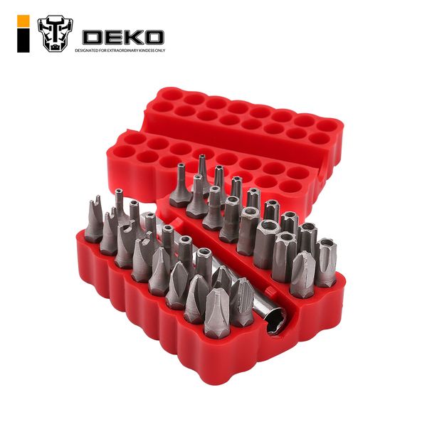 

deko pt008 33pcs security bit set with magnetic extension bit holder tamper proof torq torx hex star screwdriver bits set