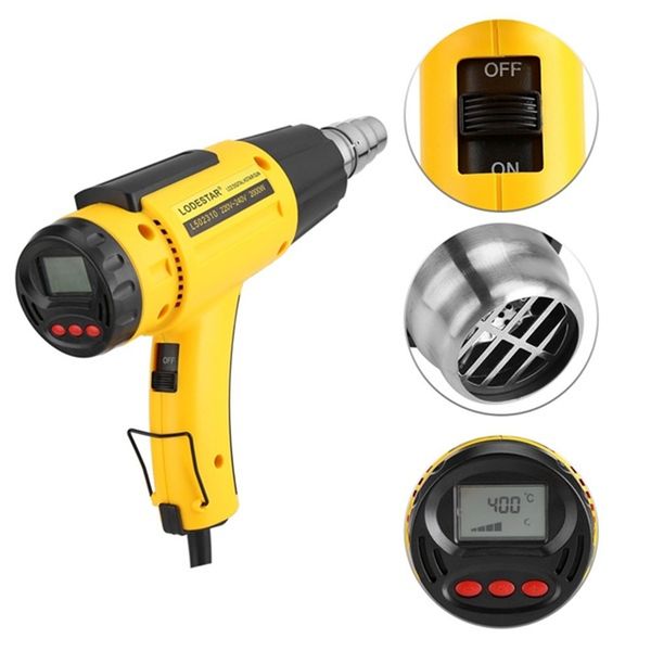 

ac110v/220v 2000w lcd digital electric air gun handheld heat adjustable welding tools and nozzle
