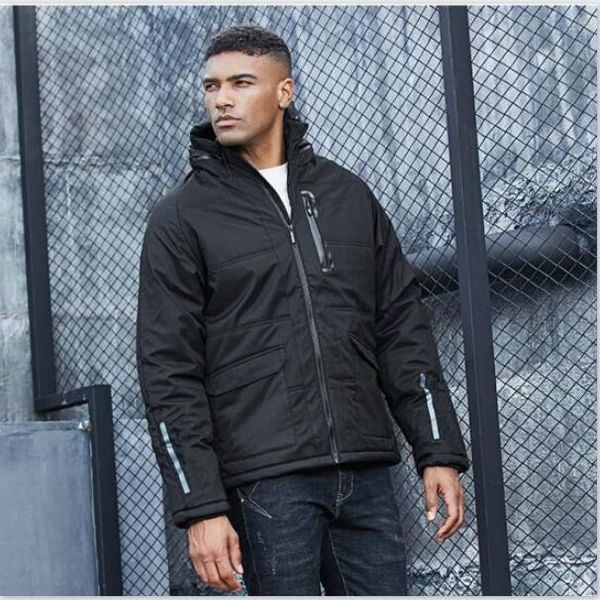 

бренд 3 полосы дизайнер куртки для мужчин марка пуховик с нео буквами теплые роскошные зимние пальто спортивный бренд парки мужская одежда m, Black