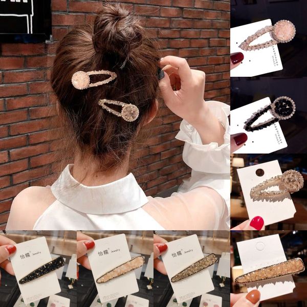 

fashion crystal hair clip for girls lady boutique barrette hairpins women princess hair accessories sweet bb clips xmas gifts m920f, Golden;silver