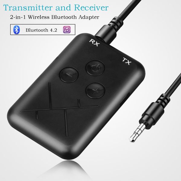 

2 in 1 bluetooth transmitter wireless stereo music receiver adapter with 3.5mm audio cable car