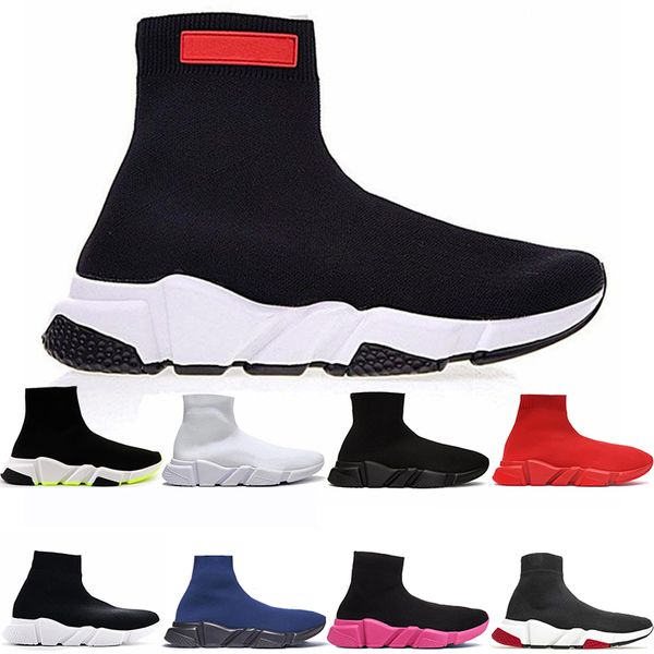

2019 new arrivlas designers fashion luxurys for women men speed trainer off red triple black flat casual shoes sock boots mens shoes trainer, White;red
