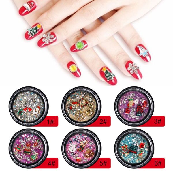 

3d nail art christmas decorations charms metal nails glitter rhinestones nail supplies beauty fashion charm unique, Black