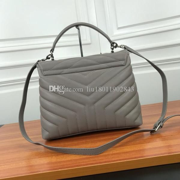 

designer's new handbag,lady loulou leather shoulder bag,full leather shoulder strap bags,buckle zipper bags,26cmv line cow leather bag