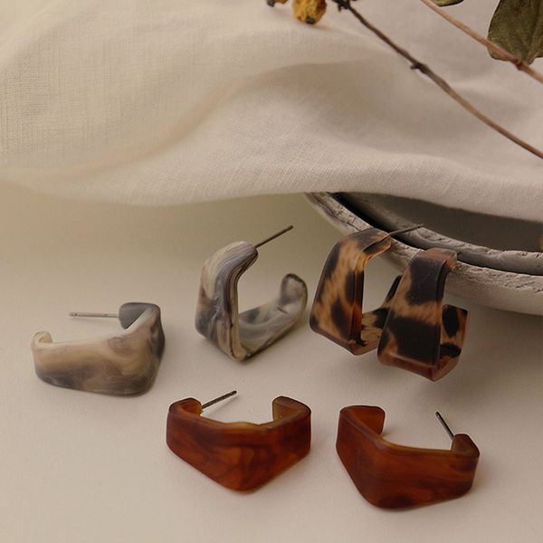 

meild resin geometric earring for women round simple vintage classic charms statement earrings party ear accessories jewelry, Golden;silver
