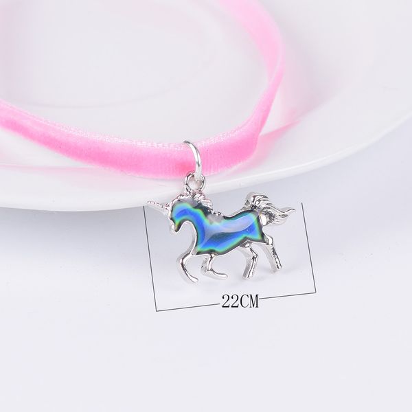 

unicorn choker neckalce jewelry mood choker temperature change color feeling emotional color gift creative magic for girl woman, Golden;silver