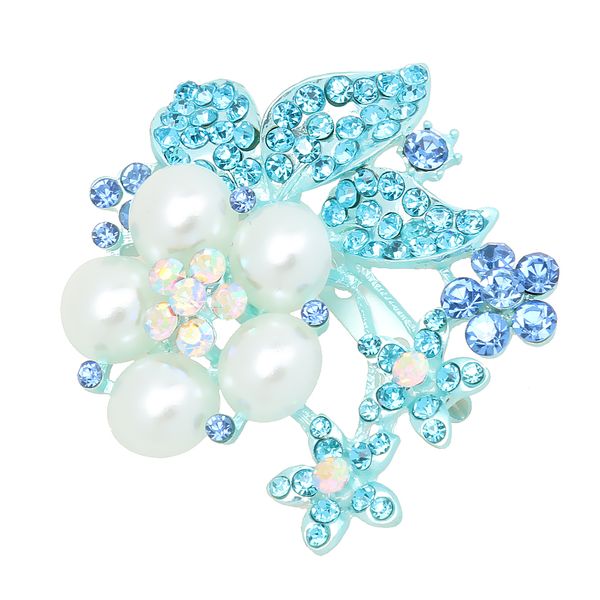 

fashion bridal bouquet jewelry flower brooch crystal pin for women wedding, Gray