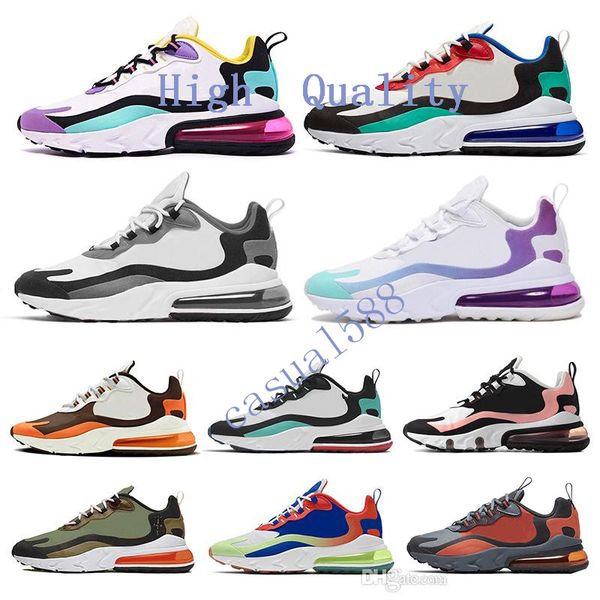 

2019 270 react women men casual shoes bauhaus optical hyper jade pink bright violet mens trainers athletic sports sneakers 36-45 2020, Black