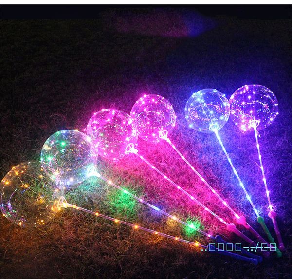 

bobo ball led line with stick handle wave ball 3m string balloons flashing light up for christmas wedding birthday home party decoration dhl, Blue
