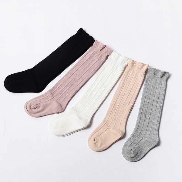 

2020 infant baby solid knee high stockings baby boys girls cotton keep warm long stockings plain kids soft new style leg warmer, Blue
