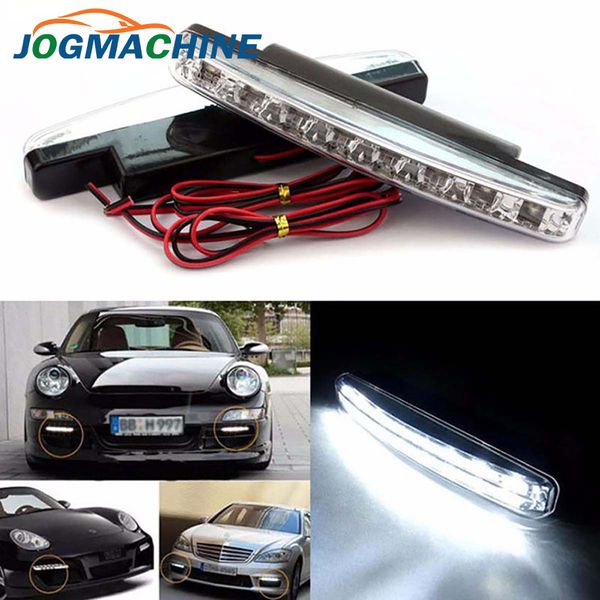 

2019 new car styling 2pc 8 led daytime driving running light drl car fog lamp waterproof white dc 12v