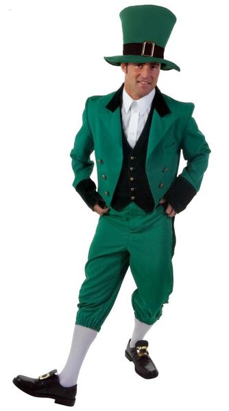 

irish leprechaun + hat boys and mens fancy dress st patricks kids childs costume outfit, Black;red