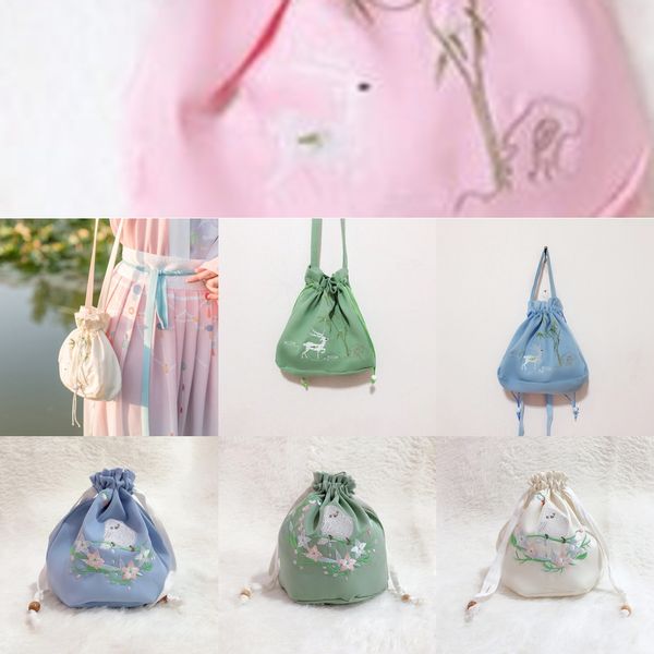 

2020 hanfu wind messenger hand shoulder shoulder all-match embroidered hand bag corset six-side women's bag