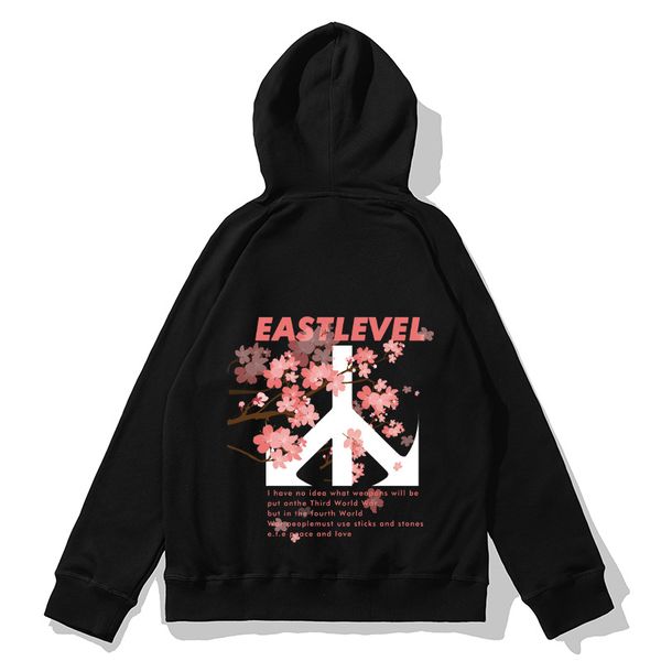 

the latest autumn fashionable pure cotton hoodie high-quality luxury plant printed sportswear loose-fitting couples outdoor hoodies, Black
