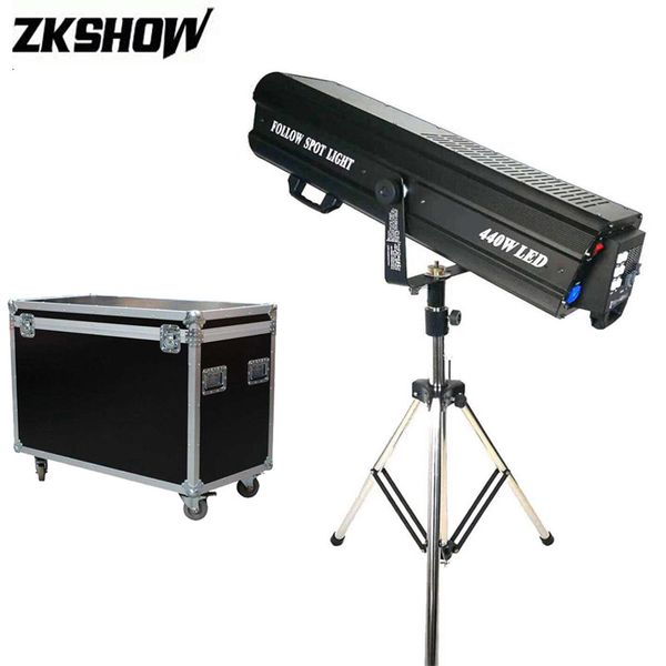 

80% discount 440w led follow spot light tracker with flightcase stand for wedding/theater performance focus lighting medium throw followspot