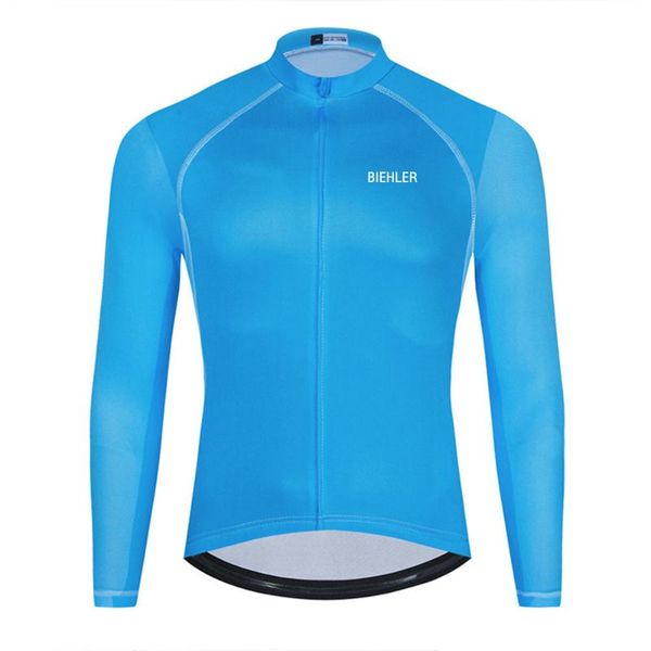 

biehler 2020 cycling jersey long sleeve mtb bicycle cycling clothing mountain bike sportswear clothes, Black;red