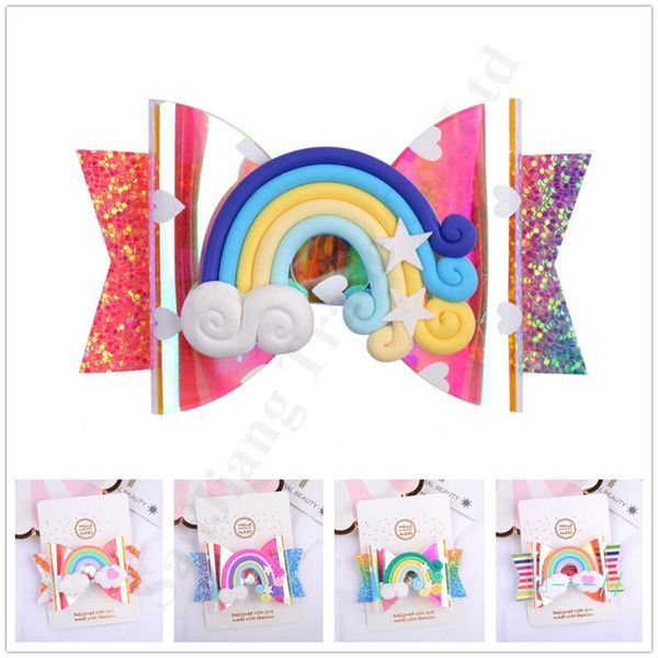 

дети русалка sequined радуга barrettes красочный клип bowknot волос контактный ребёнки прекрасный волос с бирками дети аксессуары для волос, Silver