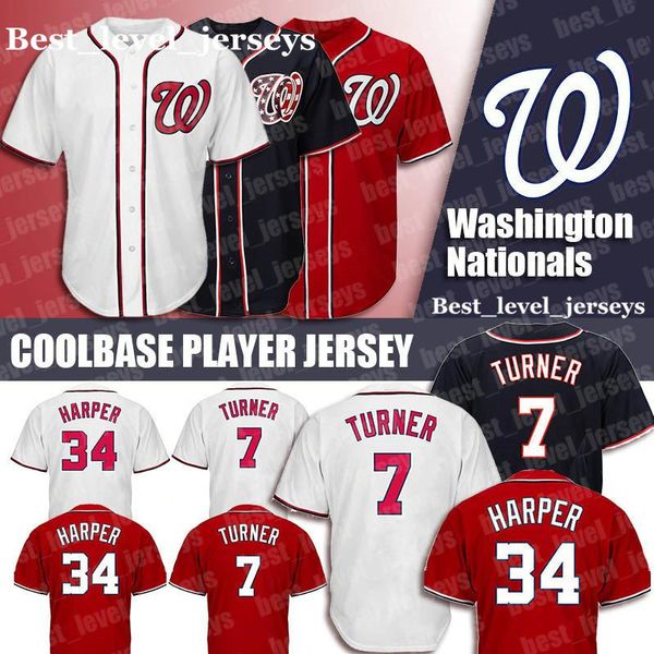 

Washington Jerseyy Nationals 34 Bryce Harper Jersey 7 Trea Turner Jersey Coolbase Jersey