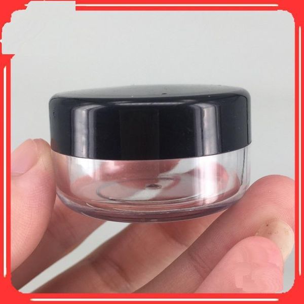 

5g 5ml plastic empty clear container jar pot with black lids for powder makeup cream lotion lip balm gloss cosmetic samples 5000pcs