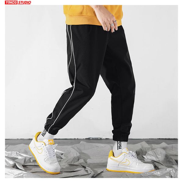 

dropshipping 2019 mens japanese harem joggers pants men streetwear solid causal legging pants male autumn sweatpants toursers, Black