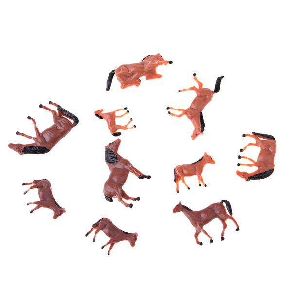 

10pcs 1/87 ho scale horses model painted animal figure for miniature models