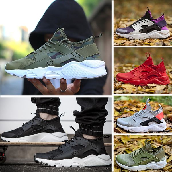 

2019 new 1 iv 4 mens running shoes ultra run triple white black red grey huaraches shoe men women sport sneakers us5.5-11