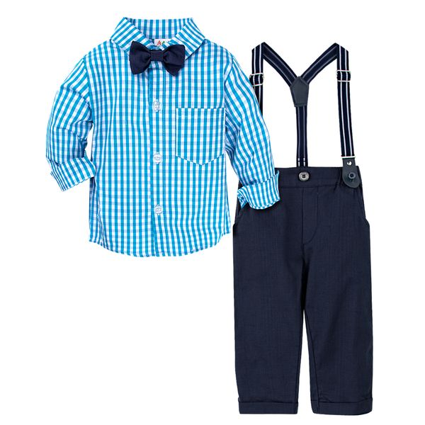 

baby wedding cute outfit infant gentleman formal clothing set toddler birthday party gift suit shirt pants overalls, White