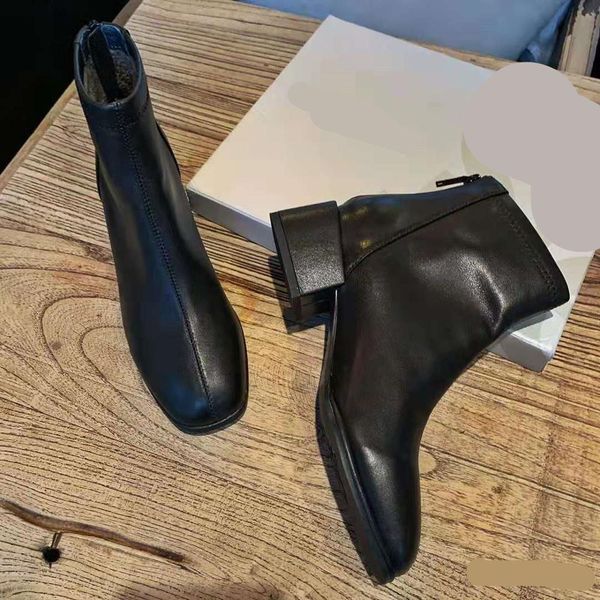 

back zip winter boots lady booties woman low heel women's rubber shoes rain boots-women zipper luxury designer, Black