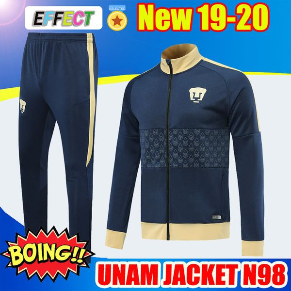 

2019 2020 unam soccer jacket kits 19 20 liga mx mexico club unam training suits camisa de futebol tracksuit survetement shirts, Black