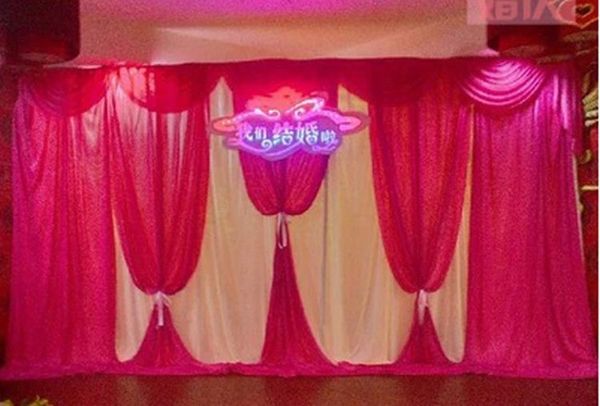 The Red Wedding Arrangement Stage Curtain 3mx6m Background