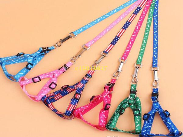 

1.0*120cm dog harness leashes nylon printed adjustable pet dog collar puppy cat animals accessories
