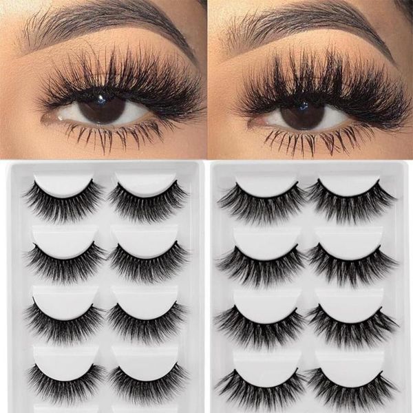 

5 пар 100% толстые 3d норка ресницы ресницы ложные natural long поддельные ресницы ручной норка ресницы extension косметику