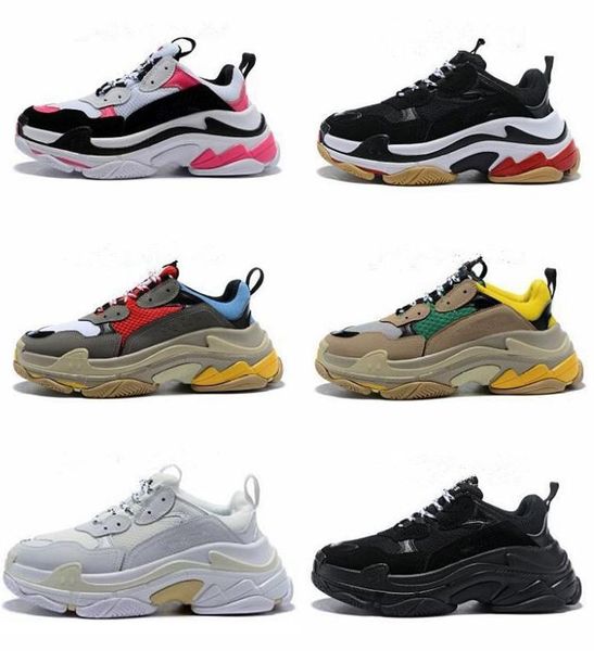 

triple s old dad shoes designer sneaker combination soles boots mens womens outdoor sports running shoes high-help size 36-45