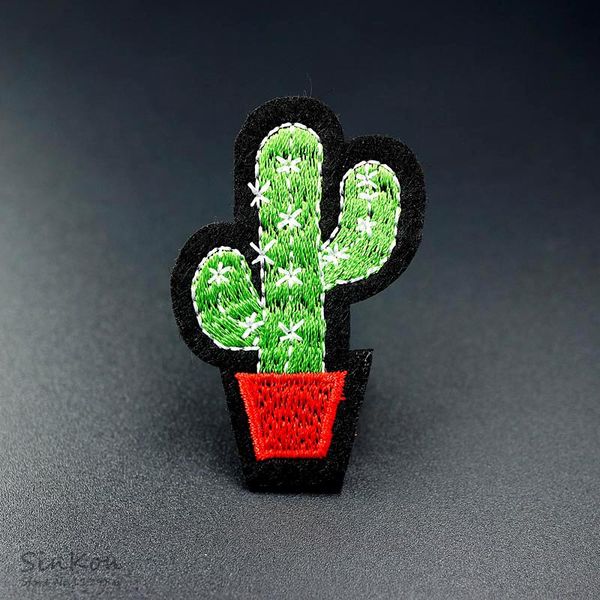 Cactus (dimensioni: 3,4x5,3 cm) Distintivo di stoffa Riparare Decorare Patch Jeans Giacche Borsa Abbigliamento Abbigliamento Cucito Decorazione Applique