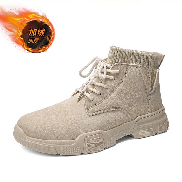 

2019 super warm men's winter leather ankle boots men autumn waterproof snow boots leisure martin autumn boots shoes mens, Black
