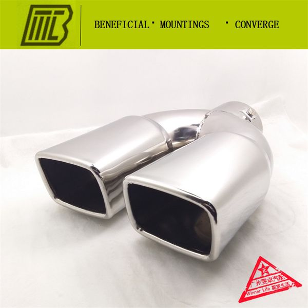 

car exhaust 1 into 2 muffler square straight pipe modified tail pipe caliber 7.6cm length 26cm general tail exhaust