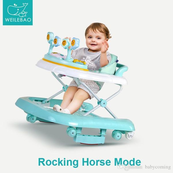 

selling folding baby walkers with music and toy tray, anti-rollover baby rocking horse, multi-function baby car
