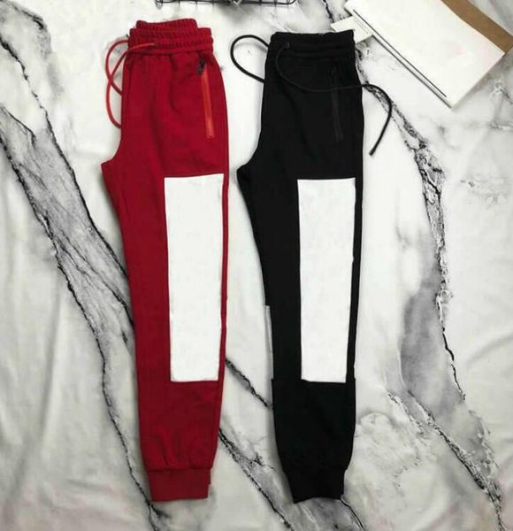 

мужская модельер jogger штаны новый бренд тренировочные штаны высокого качества вскользь jogger side letter drawstring pant men luxury sport, Black