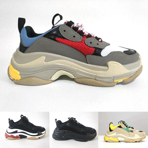 

2019 Paris 17FW Triple-S Running Shoes For Men Women Triple S Metallic Silver Casual Luxury Sports Designer Men Sneakers Trainers Size 36-45