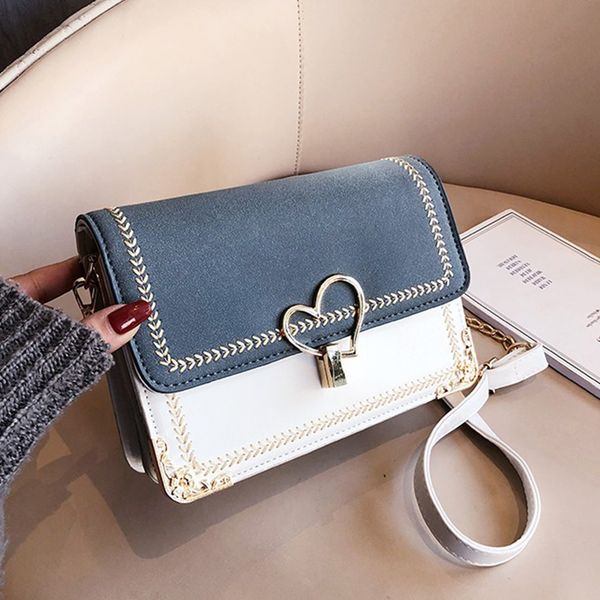 

suede leather contrast color crossbody bags for women 2020 fashion small shoulder bag female handbags and purses travel bags