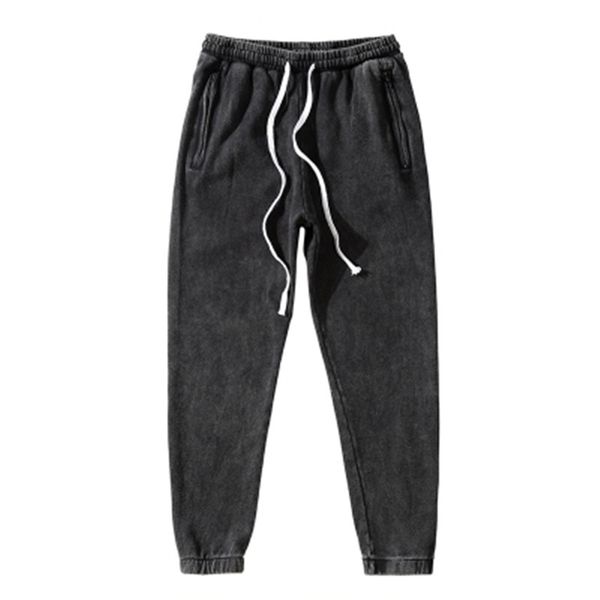 

2020 spring men harem pants terry cotton casual hip high street loose gothic black ro jogger pants darkness elastic waist