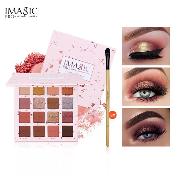 

imagic shimmer eyeshadow 16 colors waterproof long-lasting palette matte eyeshadow glitter palette make up set beauty
