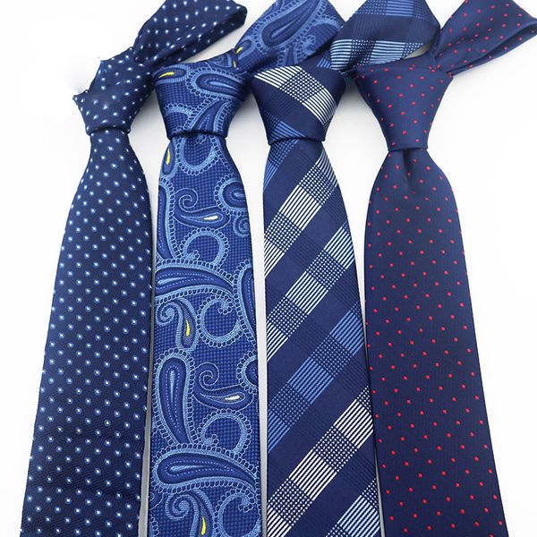 

New Formal Ties For Men Classic Polyester Woven Plaid Dots Party Necktie Fashion Slim 6CM Wedding Business Male Casual