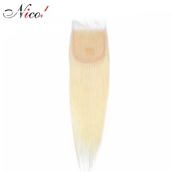 

николь объемная волна 613 светлый цвет 4 * 4 кружева закрытие бесплатная часть 10-20 дюймов reny наращивание волос 100% человеческих волос ш, Black