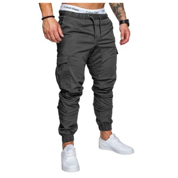 Moda Trend Sonbahar Erkekler Pantolon Hip Hop Harem Joggers Yeni Erkek Pantolon Erkek Katı Çok Cep Kargo Pantolon Skinny Fit Sweatpants