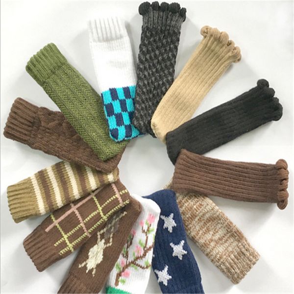 

4pcs cherry chair leg socks home textile leg floor protectors non-slip table legs sleeve striped chair cover foot knitting socks