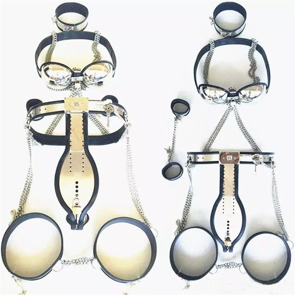

set stainless steel chastity belt female chastity pants bondage restraints slave toys products for male