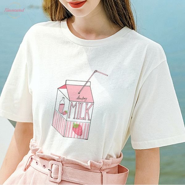 

girl 90s kawaii white t shirt peach juice japanses aesthetic grunge t shirt women casual tumblr outfit fashion tshirt